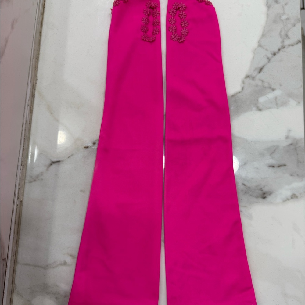 1960s vintage fingerless over the elbow gloves - pink with flowers